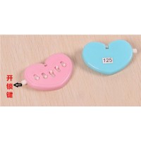塑料爱心密码锁加工